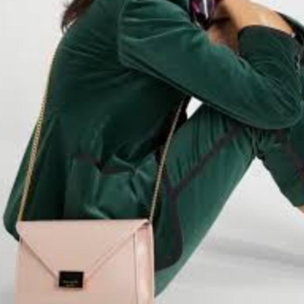 Kate Spade π₯ NWT π₯ Anna - Blush Pink Clutch with Gold Chain Crossbody Option - Picture 17 of 17